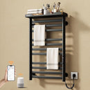 ENZE Heated Towel Rack with Shelf and Wi-Fi App Control, 11 Bars Electric Wall Mounted Towel Warmer with Timer & Adjustable Temperature, Low Carbon Steel, Plug-in/Hardwired, Matte Black by TinyTreasures Baby Boutique