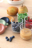 BEABA 4 Pack Glass Baby Food Jars with Soft Silicone Air Tight Lids, 8 oz Glass Storage Containers with Lids, Microwave and Freezer Safe Containers, Sunrise by TinyTreasures Baby Boutique