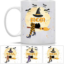 Personalized Halloween Witch Mom Mug With Kids Names - Coffee Cup Gift for Women - 11 or 15 Oz Fall Gift by TinyTreasures Baby Boutique