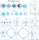 630pcs Beads for Bracelets Making Kit, European Large Hole Beads for Pens, 8mm Round Glass Beads with Charms Spacer Beads for DIY Bracelet Necklace Earring Jewelry Making (Lake Blue) by TinyTreasures Baby Boutique