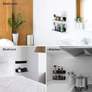 OAPRIRE Black Acrylic Floating Shelves Set of 2 - Damage Free Expand Wall Space - 12 Inch Wall Shelves with Strong Adhesive for Bathroom, Bedroom, etc by CozyNest Decor