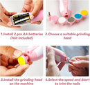 Baby Nail Trimmer Electric-6 in 1 Baby Nail File Clippers Infant Grooming Kit Manicure Set for Toddler or Adults, Pink by TinyTreasures Baby Boutique