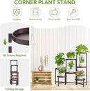 iDavosic.ly 7 Tier Large Plant Stand Indoor, 10 Inch Wide Tall Corner Metal Plant Stands Outdoor for Multiple Plants, Folding Tiered Flower Display Holder Rack Shelf, Violet Bronze by GreenHaven Gardens