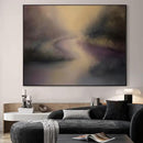 SIGNWIN 46"x60" Extra Large Framed Wall Art Golden Light River Path Dreamy Impressionist Landscape Illustration for Home Living Room Bedroom Decor (Frame Assembly Required) by CozyNest Decor