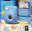Kids Camera Instant Print, 3.0" HD 32MP Birthday Gifts for 3-12 Year Old Girls Boys, 1080P Digital Camera for Toddler Children, Portable Toy with 32GB SD Card-Blue by TinyTreasures Baby Boutique