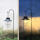 4 Pack Hanging Solar Lantern Lights with Shepherd Hook, Metal Waterproof Warm White Edison Bulb Lights for Garden Outdoor Pathway by CozyNest Decor
