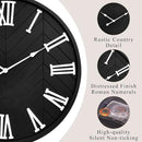 30 Inch Large Wall Clock Farmhouse Style - Black Silent Non-Ticking Rustic Decor for Living Room, Kitchen, Bedroom by CozyNest Decor