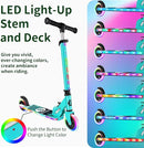 BELEEV V2 Scooters for Kids with Light-Up Wheels & Stem & Deck, 2 Wheel Folding Scooter for Girls Boys, 3 Adjustable Height, Non-Slip Pattern Deck, Lightweight Kick Scooter for Children Ages 3-12 by TinyTreasures Baby Boutique