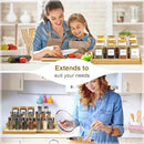 Spice Rack Organizer for Cabinet, 3 Tier Expandable Bamboo Spice Storage, Great for Kitchen Cabinet, Cupboard,Pantry and More by CozyNest Decor