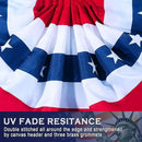 USA Pleated Fan Flag American US Bunting Flag Patriotic Half Fan Banner Flag with Canvas Header and Brass Grommets for 4th of July Memorial Day Indoor Outdoor Decoration (14, 1.5x3 Feet) by GreenHaven Gardens