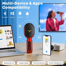 Wireless Bluetooth Karaoke Microphone, 5-in-1 Portable Handheld Mic Speaker with Dynamic RGB Lights, Mini Karaoke Machine for Car Travel Home Party, Music Recording, Duet Singing, Gift for Kids Adults by TinyTreasures Baby Boutique