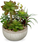 DILATATA Small Faux Plant Assorted Fake Succulents Plants Faux Succulents Arrangement Cement Potted Desk Plants Small Fake Plants for Home Table Office Bathroom Shelf Living Room Decor by GreenHaven Gardens