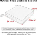 Favoyard Patio Chair Cushions 24 x 24 x 4 Inch Waterproof Outdoor Seat Cushions for Patio Furniture 3-Year Color Fastness Garden Sofa Couch Chair Pads with Handle & Adjustable Straps Set of 2, Beige by GreenHaven Gardens