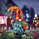 Solar Outdoor Statues Gnome Garden Decor, Garden Gnome with Solar LED Umbrella Decorative for Patio, Balcony, Lawn, Yard Ornament - Unique Gardening Gifts for Mom Grandma by CozyNest Decor