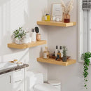 Heimlove 12" Deep Floating Shelves for Wall, 24 Inch Wall Shelf Bathroom Shelves Set of 2, Wall Mounted Shelves for Books Living Room Laundry Room Bedroom Kitchen Home Office, Oak by CozyNest Decor