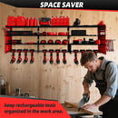 Power Tool Organizer Wall Mount with 12-Drill Holders-800Lbs Load Heavy Duty Metal 4-Layers Garage Storage and Organization Adjustable Battery Tools Rack Utility Racks Gifts for Men by GreenHaven Gardens