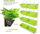 8 Pockets Vertical Planters,Wall Mounted Plastic Plant Grow Pots,Wall Pocket Planters for Indoor,Outdoor,Balcony,Garden Decoration,Light Green by CozyNest Decor