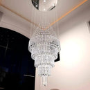 D40''X H120'' High Ceiling Chandelier Crystal Raindrop Big Chandeliers Staircase Large Chandelier Empire Entrance Foyer High Ceiling Pendant Chandelers Fixture LED Dimmable 2700K-4500K-6000K by CozyNest Decor