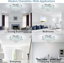 21 Inch Crystal Chandelier LED Flush Mount Ceiling Light Fixtures Luxury Chandeliers for Living Room Bathroom Bedroom Entrance Dining Room(Cool White) by CozyNest Decor