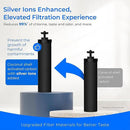 Waterdrop 2.25G Gravity-fed Water Filter System, with Silver Ions Enhanced Filtration with 2 Black Carbon Filters and Metal Spigot by CozyNest Decor