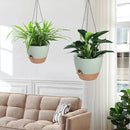 3 Pack Hanging Planter Indoor Outdoor Flower Pots 7/6.5/5 Inch, Self-Watering Hanging Pot with Drainage Holes Hanging Baskets Holder Plant Pots for Garden (Green) by GreenHaven Gardens