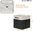 DULLEMELO Storage Baskets, 13 Inch Cube Storage Bins for Shelves Closet Nursery Toy Storage, Foldable Linen Closet Organizers Storage Baskets for Toy Closet Storage?4 Pack - 13" White&Black) by TinyTreasures Baby Boutique