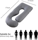 Pregnancy Pillow, Full Body Maternity Pillow 57 inch, with Removable Washable Cover - Sleep Support for Legs, Back, Neck, Shoulder, HIPS, Belly for Pregnent Women, 100% Cotton by TinyTreasures Baby Boutique