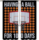 Basketball Blackout Curtains for Boy Girl Room Darkening Decor,Sports Themed Hoop and Many Basketballs Bedroom Living Room Home Rod Pocket Thermal Insulated Window Curtain/Drapes Panel,72x63 Inch… by TinyTreasures Baby Boutique
