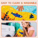 Baby Play Mat - Thicken 71x59 Inch Soft Foam Crawling Mat for Playpen & Floor, Non-Slip Waterproof Playmats for Infants & Toddlers, Portable Foldable & Machine Washable, Ocean World by TinyTreasures Baby Boutique