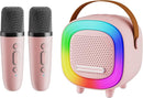 Mini Karaoke Machine Speaker for Kids Adults, Portable Bluetooth with 2 Wireless Microphones, Christmas Birthday Gift Ideas for Toys for Teens Boys and Girls Aged 4, 5, 6, 7, 8, 9, 10, 11, 12+ by TinyTreasures Baby Boutique