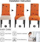 JQinHome Halloween Orange Dining Chair Slipcover, Spider Web Chair Covers Set of 4 ，High Stretch Washable Chair Protector Cover for Dining Room, Kitchen,Home Party,Wedding Ceremony(Orange, 4PC) by CozyNest Decor