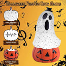 Halloween Snow Globe Lantern Spooky Glost and Pumpkin Halloween Snow Globes Musical Water Glitter Globe with 6H Timer Battery Operated or USB Powered for Spooky Home Decorations (Ghost and Pumpkin) by CozyNest Decor