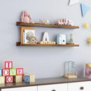 Picture Ledge Wall Shelves 36 inch Width Set of 2, Solid Pine Wood Rustic Floating Ledge Shelves for Wall for Kids' Room Bedroom Kitchen Bathroom Living Room Nursery Display Wall Decor, Walnut by TinyTreasures Baby Boutique