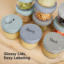 KeaBabies 6pk 4oz Glass Baby Food Containers with Lids - Leak-Proof, Microwavable Small Glass Jars, Baby Purees & Toddler Snack Storage Containers, BPA-Free, Dishwasher & Freezer Safe(Slate) by TinyTreasures Baby Boutique