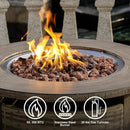 32 inch Propane Fire Pit Table,Wicker Gas Fire Pits Table with Lid & Lava Rocks, 50000 BTU Round Propane Firepit for Outside, Fire Table for Dining,Party, Patio,Yard by GreenHaven Gardens