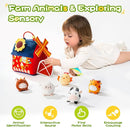 Baby Toys 6-12 Months, Montessori Sensory Toys, My First Farm House Toy with 6 Stuffed Animals,Rotating Windmill & Sunflower Crinkle, Rattle, Fun Mirror Fine Motor Skills Development,Baby Gift by TinyTreasures Baby Boutique
