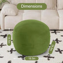 MeMoreCool Round Stuffed Pouf Ottoman Foot Rest, Floor Pouf Foot Stool with Soft Foam Chunk Filling, Small Round Ottoman Footstool Circle Footrest for Living Room, Green by CozyNest Decor