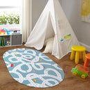STARUIA Small Road Rug for Kids Room, 3'x5' Washable Kids Play Rug for Baby Nursery, Non-Slip Car Rugs for Playroom, Kid Play Mat Blue Traffic Carpet for Boys Girls Dorm Toy Room Tent by CozyNest Decor