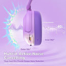 iClever BTH20 Active Noise Cancelling Headphones for Kids, 60H Play Time,Type C Fast Charging,Safe Volume 80dBA,Bluetooth5.4,Award-Winning Kids Headphones Wireless for iPad Tablet Airplane,Purple by TinyTreasures Baby Boutique