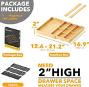 SpaceAid Bamboo Utensil Drawer Organizer with Labels, Kitchen Silverware Expandable Tray Holder Organizer for Flatware, Cutlery, Spoon and Knives Drawer Storage Organization (Natural) by CozyNest Decor