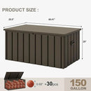 PURPLE LEAF Outdoor Deck Box 150 Gallon Waterproof Lockable Storage Box Container with Lid Deck Organization for Patio Cushions Side Table Pool Accessories Garden Tools, Brown by CozyNest Decor