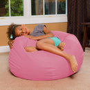 Posh Creations Bean Bag Chair for Kids, Teens, and Adults Includes Removable and Machine Washable Cover, Solid Pink, 38in - Large by TinyTreasures Baby Boutique