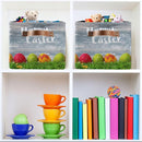 Happy Easter Eggs Storage Basket Cube Storage Bins Organizer Bag Collapsible Closet Shelf Baskets with handle for Baby Cloth Pet Toy Book 14.2×10.2×8.3 IN by TinyTreasures Baby Boutique