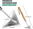 Berry&Bird Triangle Hand Hoe, 15.2'' Winged Weeder Garden Hoes with Short Wood Handle, Gardener Stainless Steel Warren Hoe, Garden Weeder Hoe Tool for Quickly Weeding, Edging and Gardening Tools by GreenHaven Gardens