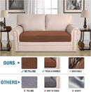 H.VERSAILTEX Super Stretch Individual Seat Cushion Covers Sofa Covers Couch Cushion Covers Slipcover Sets Thick Jacquard Textured Twill Fabric (1 Piece Loveseat Cushion Cover, Caramel) by CozyNest Decor