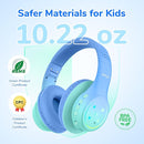 EarFun K4 Kids Bluetooth Headphones, Wireless Headphones with LED Lights, 74/85/94dBA Volume Limited, Built-in Mic, 90H Playtime, Bluetooth 5.4 Over Ear Headphone for iPad/Tablet/PC/School (Green) by TinyTreasures Baby Boutique