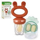 Haakaa Baby Fruit Food Feeder & Mini Freezer Nibble Tray Combo, Breastmilk Popsicle Molds for Baby Cooling Relief, BPA Free Silicone Feeder for Safe Infant Self Feeding, 4 Month+ (Copper) by TinyTreasures Baby Boutique
