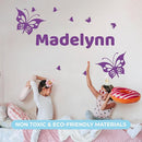 Personalized Name Butterfly Wall Decals I Butterfly Decorations for Girls Room Decor I Baby Nursery Wall Decal I Butterfly Wall Decor for Birthday I Pink Butterfly Wall Decor by TinyTreasures Baby Boutique