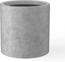Kante 9.8" Dia Round Concrete Planter, Modern Style Large Cylindrical Plant Pot with Drainage Hole and Rubber Plug for Indoor Outdoor Patio, Natural Concrete by GreenHaven Gardens
