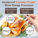 Real-Time Alerts Wireless Meat Thermometer - Smart Bluetooth Meat Probe for Grill, BBQ, Oven, Smoker - Long Range Bluetooth, Accuracy Temp, Dishwasher Clean, Waterproof - Perfect for BBQ Lovers by TinyTreasures Baby Boutique